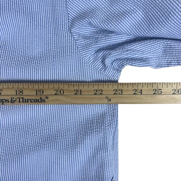 Vintage 90s Eileen West Stripe Cotton Robe S | Cottagecore Sleepwear USA Dress - Picture 10 of 11